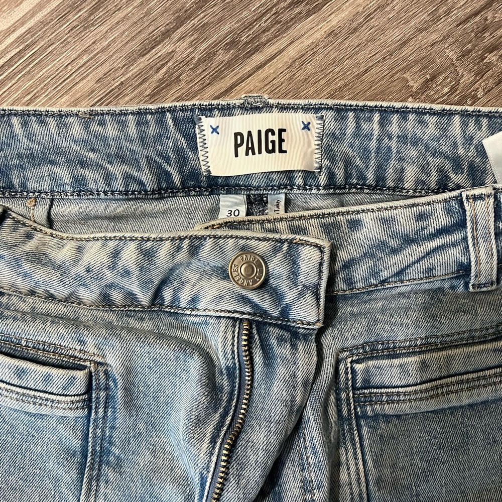 PAIGE Blue Flare Wide Leg Jeans - Picture 3 of 5